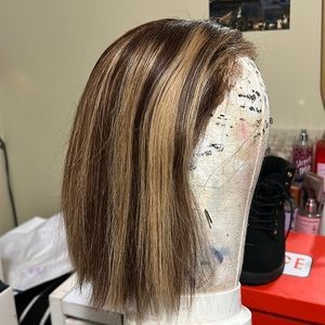 13 x 4 8in bob highlight transparent lace frontal wig human hair